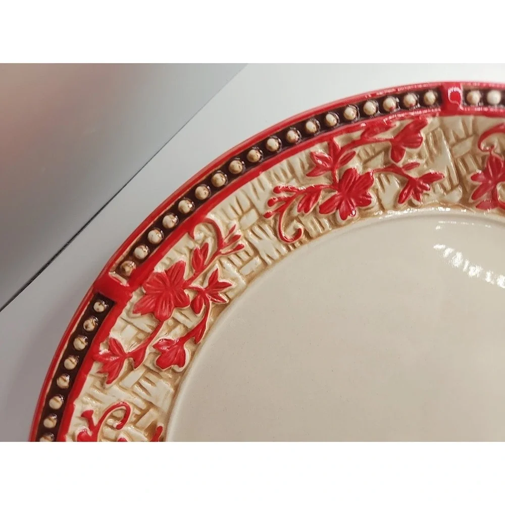 Temptations Floral Lace Dinner Plates -basket Weave PPP-HDL-956130